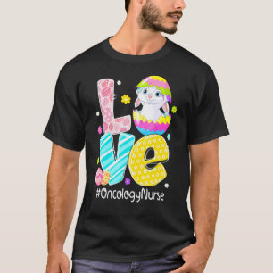 Camiseta Enfermeira de Oncologia Ama Coelhinhos Ovos de Pás