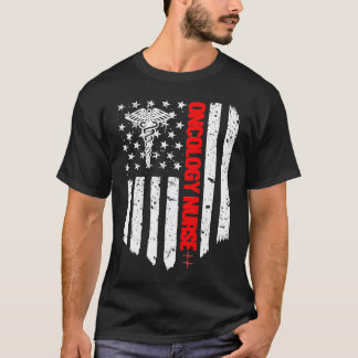 Camiseta Enfermeira de Oncologia Bandeira Americana RN Enfe