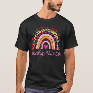 Camiseta Enfermeira de Oncologia do Coração Life Leopard Ra