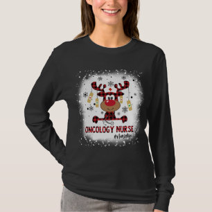 Camiseta Enfermeira de Oncologia Sangrenta Reindeer Natal P