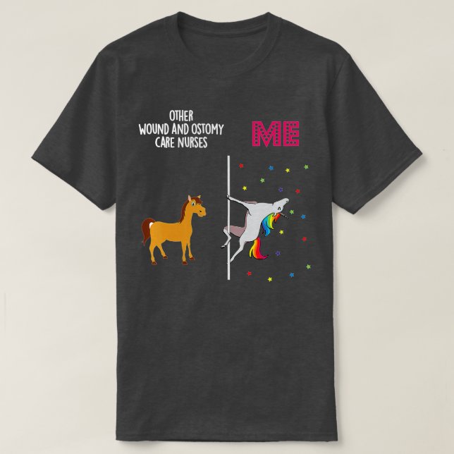 Camiseta Enfermeira de Ostomy-Care Unicorn Outros que você  (Frente do Design)