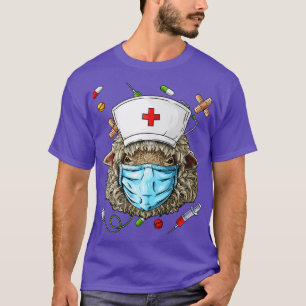 Camiseta Enfermeira de Ovinos RN Engraçado ER Enfermagem En