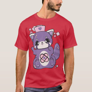 Camiseta Enfermeira de Panda Vermelha Fairy Kei Yami Kawaii