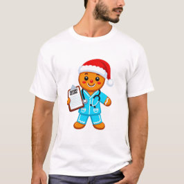 Camiseta Enfermeira de Pão de Mel Natal 2026 Feriado Saúde