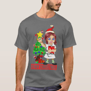 Camiseta Enfermeira de Papais noeis Feliz de Natal