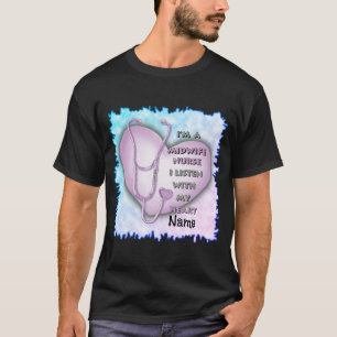 Camiseta Enfermeira de Parteira do Coração Púrpura