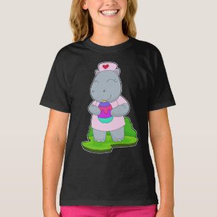 Camiseta Enfermeira de Páscoa de Hipopótamo