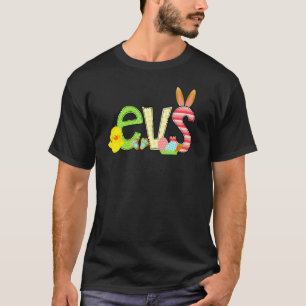 Camiseta Enfermeira de Páscoa Fofa Rn Evs Orelhas de Coelho