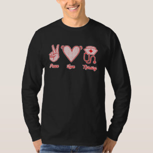 Camiseta Enfermeira de paz Stethoscope Hat Heart Sym