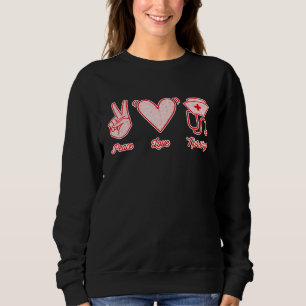 Camiseta Enfermeira de paz Stethoscope Hat Heart Sym