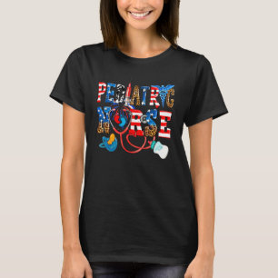 Camiseta Enfermeira de Pediatria 4 de Julho Enfermeira Pedi