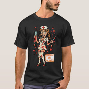 Camiseta Enfermeira de Pin-Up do Halloween - Cartoon Gelado