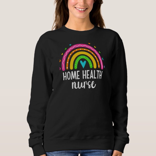 Camiseta Enfermeira de saúde doméstica Lvn Rn Rainbow Home  (Frente)