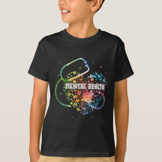 Camiseta Enfermeira de Saúde Mental Watercol Love Hearb Ste