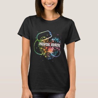 Camiseta Enfermeira de Saúde Mental Watercol Love Hearb Ste