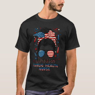 Camiseta Enfermeira de Saúde Pública do Dia 4 de Julho Band