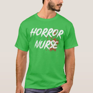 Camiseta Enfermeira de Terror Feminino Sangue Gore VNeck en