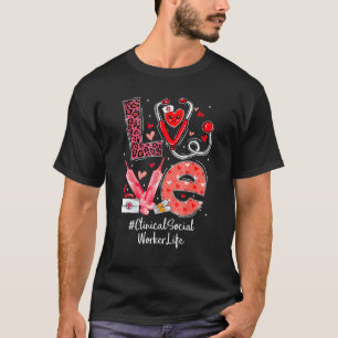 Camiseta Enfermeira de Trabalho Social Clínico Vida Amor Co