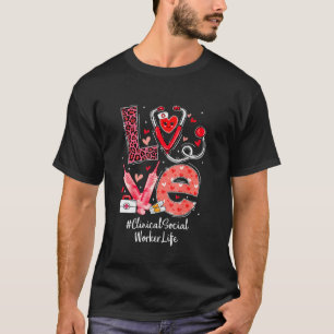 Camiseta Enfermeira de Trabalho Social Clínico Vida Amor Co