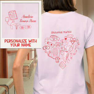 Camiseta Enfermeira de Trauma Personalizada Bolsa Nome & Co