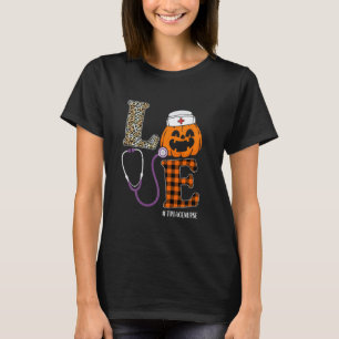 Camiseta Enfermeira de Triagem Amor Abóbora de Halloween Le