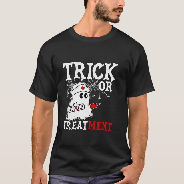 Camiseta Enfermeira De Trick Ou Tratamento Figurino De Fant (Frente)