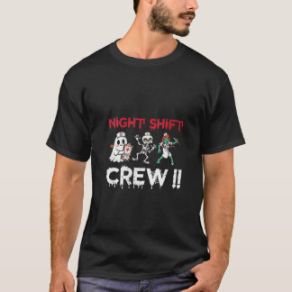 Camiseta Enfermeira de turnos noturnos Ghost Skeleton Zombi