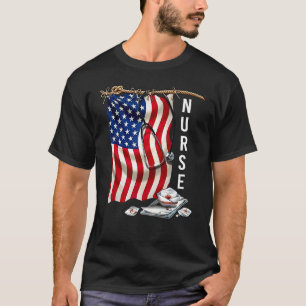 Camiseta Enfermeira de Urgência 4 de Julho Bandeira America