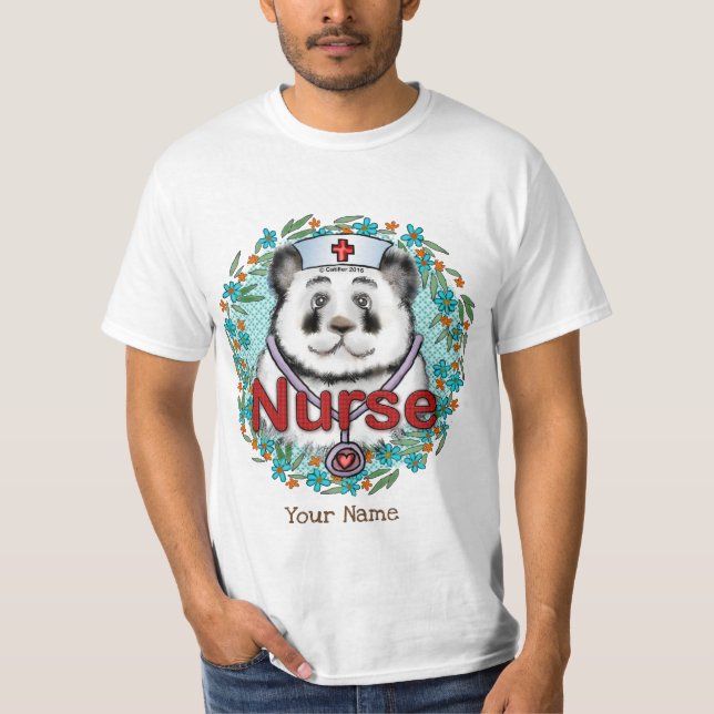 Camiseta Enfermeira de urso Panda (Frente)