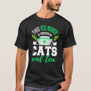 Camiseta Enfermeira de UTI   Chá   Gato   Enfermeira de Cui