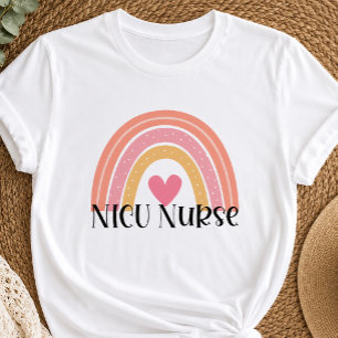 Camiseta Enfermeira de UTI Neonatal Boho Rainbow