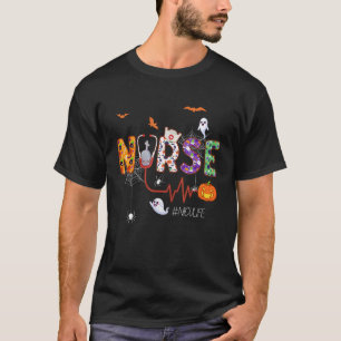 Camiseta enfermeira de UTI neonatal NICU Halloween Dia das 