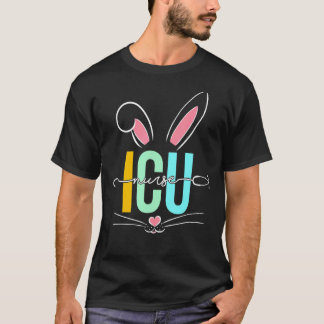 Camiseta Enfermeira De Uti Orelhas De Coelho Estetoscópio E