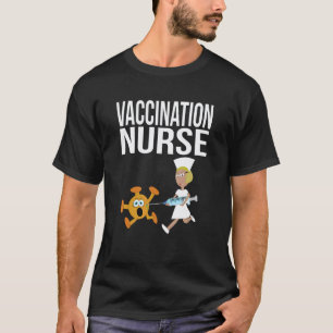 Camiseta Enfermeira de Vacinação Divertida Vacinação Vírus