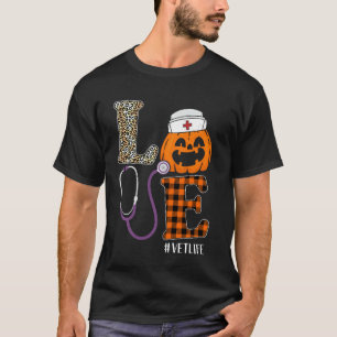 Camiseta Enfermeira de VET Enfermeira Leopard Pumpkin Enfer