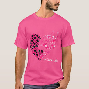 Camiseta Enfermeira de vida do coração do leopardo Valenti