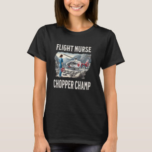 Camiseta Enfermeira de Voo Campeã de Helicóptero Resgate Mé