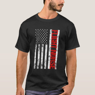 Camiseta Enfermeira de Voo de Bandeira Americana