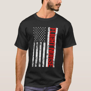Camiseta Enfermeira de Voo de Bandeira Americana