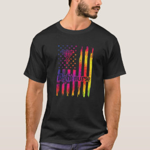 Camiseta Enfermeira de Voo Orgulhosa Bandeira dos EUA Enfer