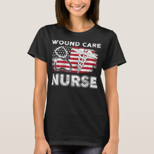 Camiseta Enfermeira de Wound RN Enfermando Bandeira America