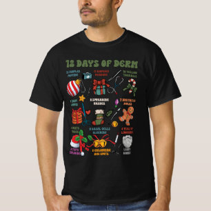 Camiseta Enfermeira Dermatológica Feliz Natal 12 Dias De De