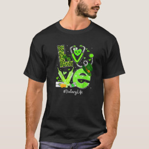 Camiseta Enfermeira Dietética Vida Ama Estetoscópio Card