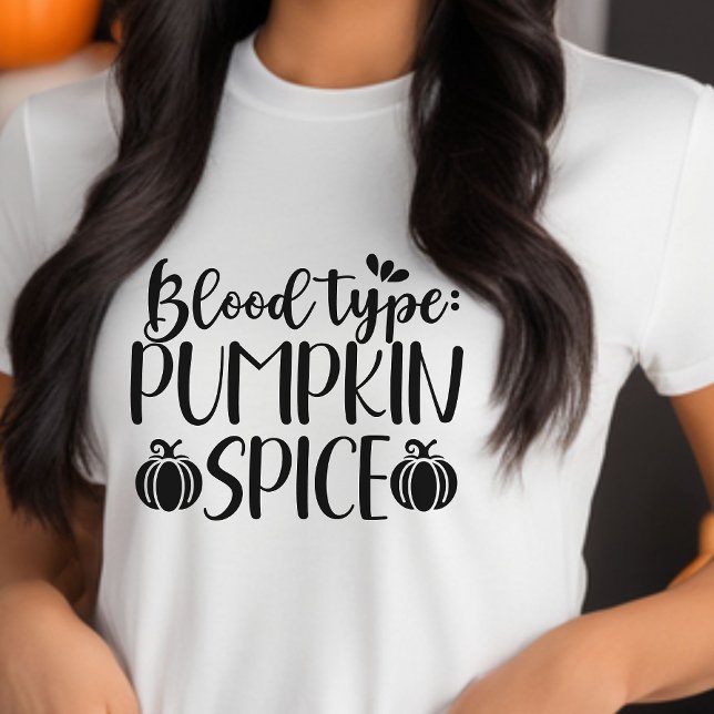 Camiseta Enfermeira do Dia das Bruxas com Pumpkin (Blood Type Pumpkin Spice Halloween Nurse)