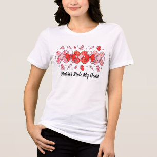 Camiseta Enfermeira do Dia dos Namorados XOXO Bandagem Este