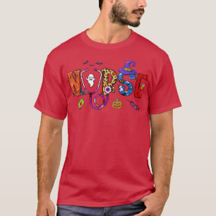 Camiseta Enfermeira do Halloween Boo Stethoscope Pumpkin Wi