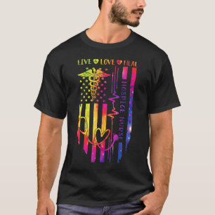 Camiseta Enfermeira do Hospital Flag Americano USA Tie Dye 