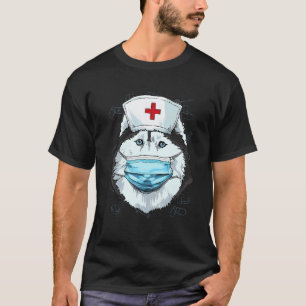 Camiseta Enfermeira do Hospital Siberian Husky ER LPN RN Vi