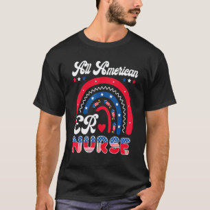 Camiseta Enfermeira do Pronto Socorro Patriótica de 4 de Ju