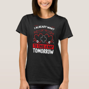 Camiseta Enfermeira do Turno Noturno Quer dormir amanhã Enf